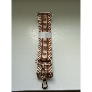 New Adjustable Boho Bag Strap Brown & White with Gold Hardware